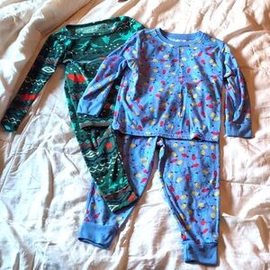 Lot of Boys Christmas Pajamas 3T